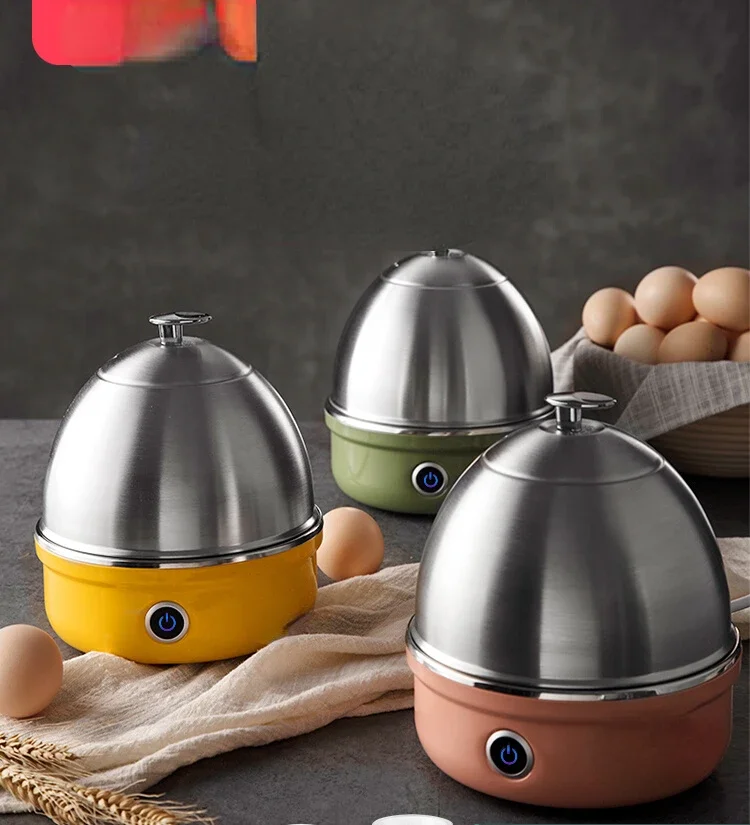 

Egg Cooker, Egg Steamer, Automatic Power Off, Household Small Mini Stainless Steel Breakfast Machine, Boiled Egg Artifact