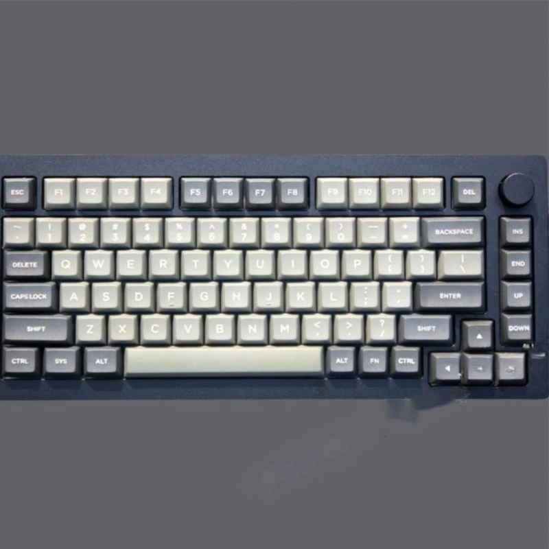 DN59 130 Keycaps مجموعة أغطية مفاتيح مزدوجة اللون DSA للوحة المفاتيح الميكانيكية