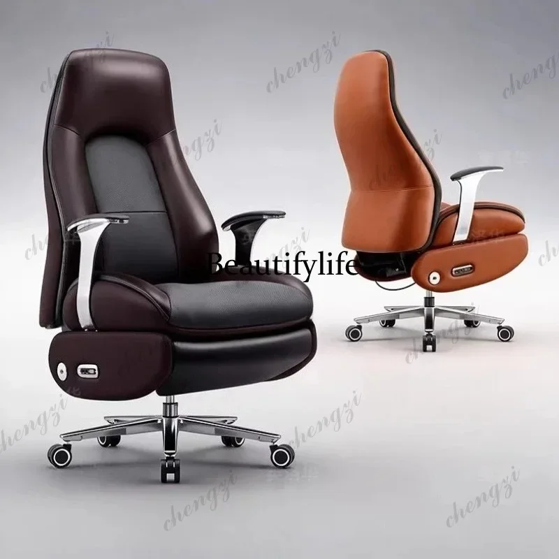 M182 Electric Nappa Leather Executive Chair - Reclining Office Desk Chair for Comfortable Prolonged Sitting in Home and Business