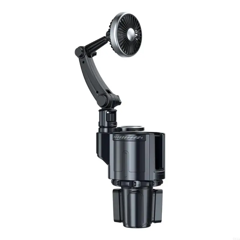 Q84A USB Auto Fan with Adjust Speed Flexible Neck Car Cup Holder Support 12/24V