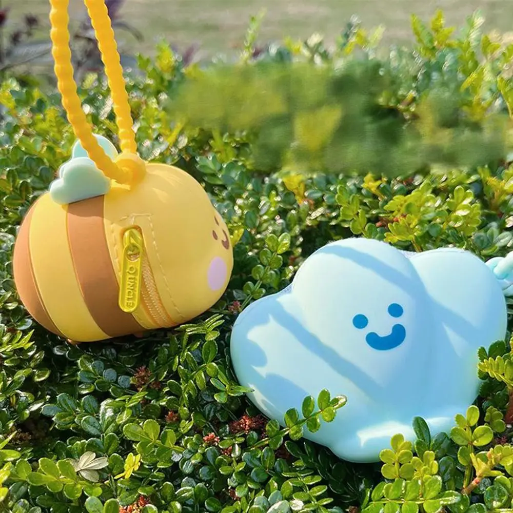 سيليكون سماعة حقيبة التخزين مقاوم للماء خفيفة للغاية سماعة غطاء مقاومة للاهتراء الكرتون شل النحل سيليكون محفظة نسائية للعملات المعدنية هدية