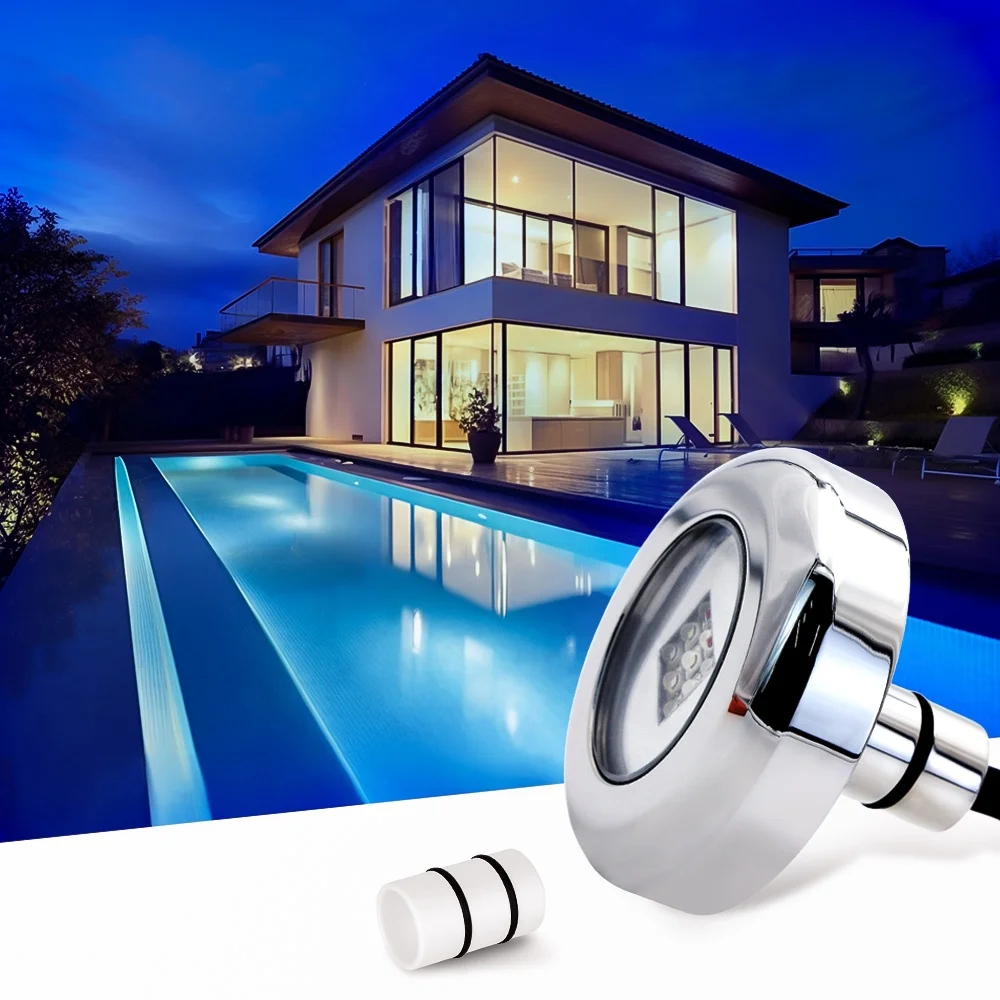 Recién llegado, fibra de vinilo, 9W, RGB, Wifi, 316SS, Mini revestimiento, luz LED para Piscina, Reflector de iluminación subacuática Para Piscina