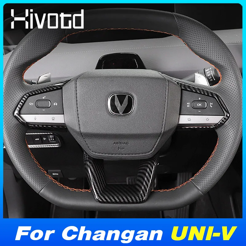 Car Steering Wheel Cover Trim ABS Decoration Frame Protective For Changan UNI-V 2023 Auto Interior Accessories Auto Styling