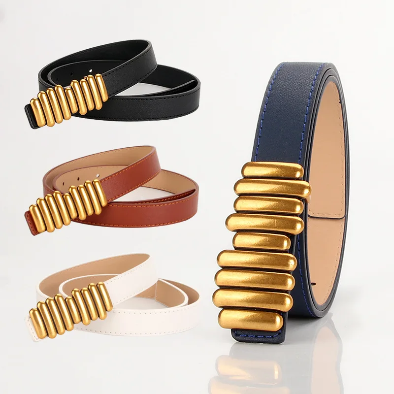 

Fashion Trend Belt Women's Decoration with Pants Skirt Fashion Versatile Korean Version Pu New Snap Belt