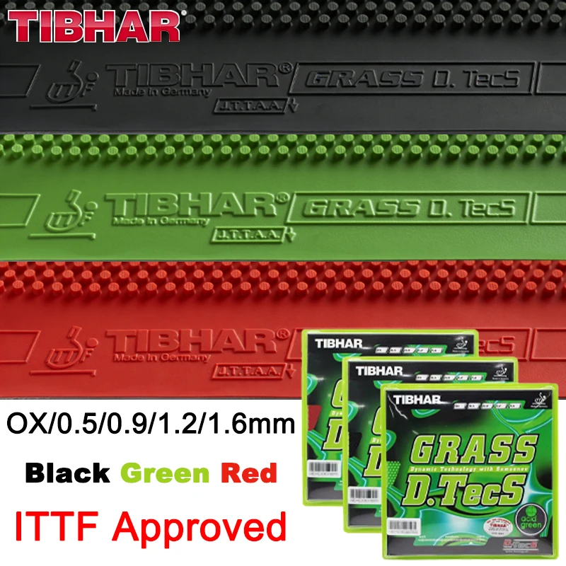 TIBHAR GRASS D.TECS ITTF Approved OX Table Tennis Rubber Pips-out Long Pips Ping Pong Rubber Offensive 0.5/0.9/1.2/1.6mm Sponge
