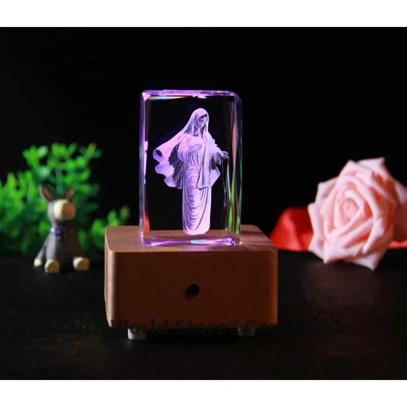 Efficacious HOME family Talisman- Religion Christianity Blessed Virgin Mary 3D Crystal Figurine statue -