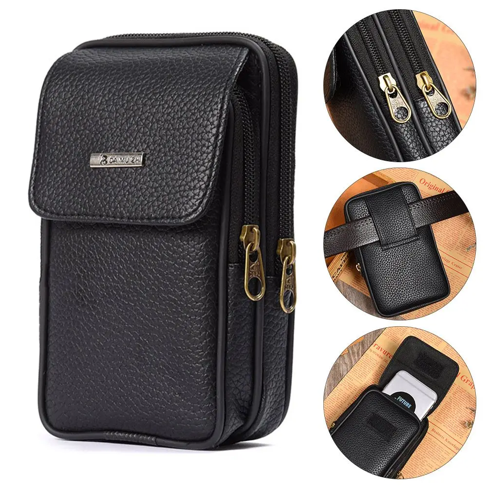 Casual Sport Waist Belt Bag Small Waist Bag Phone Pouch PU Leather Bum Belt Pack