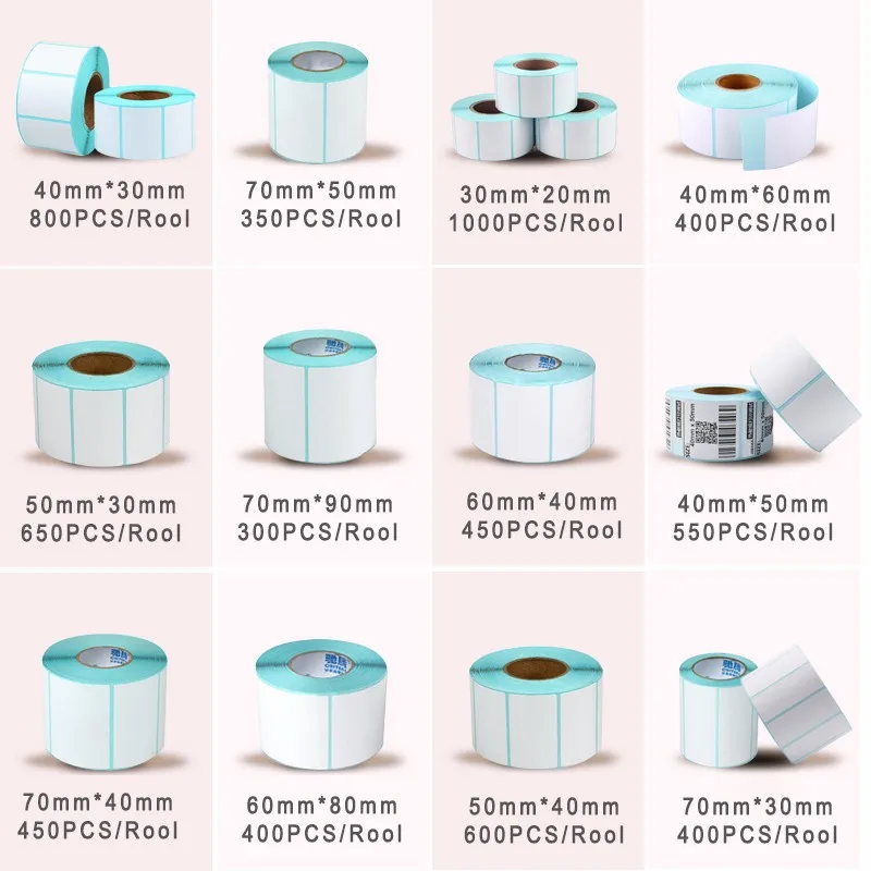 

10 size Shipping Label stickers barcode Stickers Blank Paper label for Zebra Paper Adhesive Sticker Supermarket Blank sticker