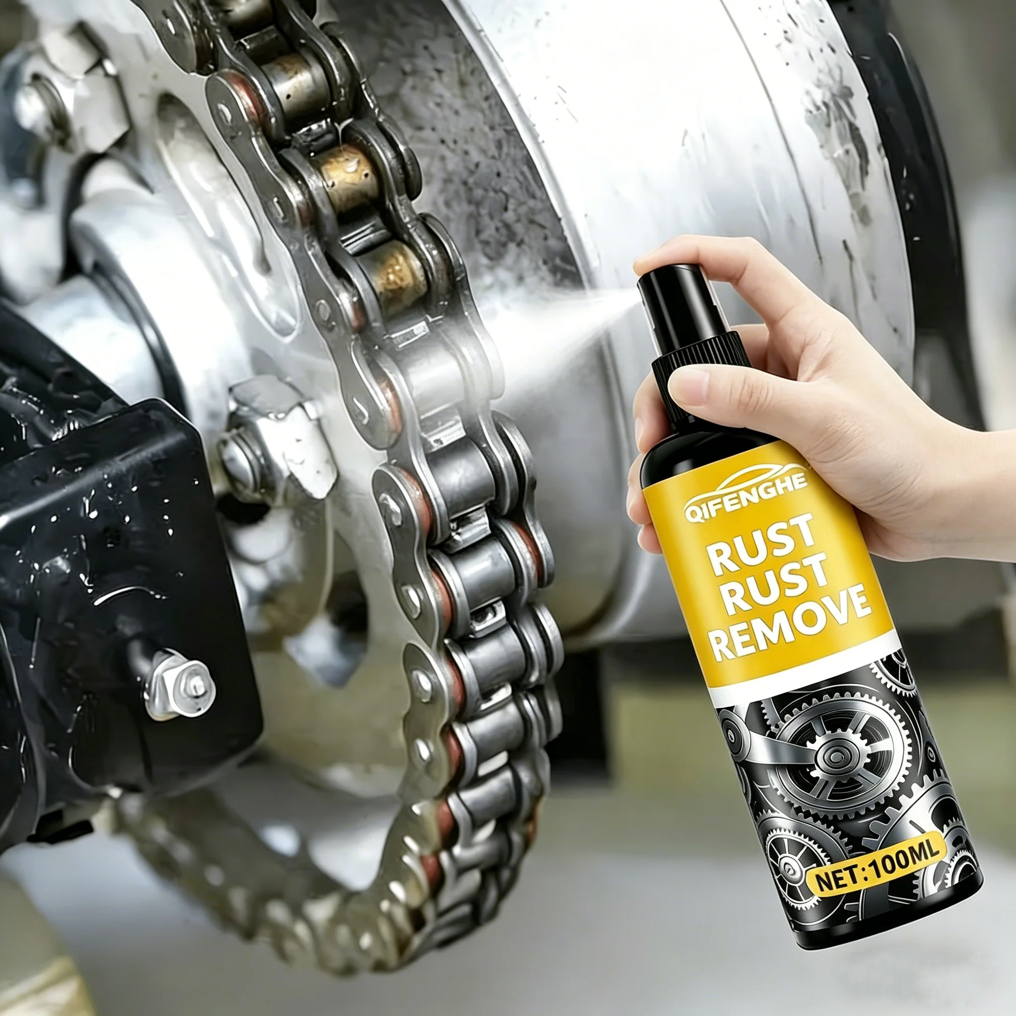 Rust Remover Spray, Multi-Purpose Metal Rust Cleaner Dissolver, Effective Rust Stain Remover for Car Maintenance, Hardware