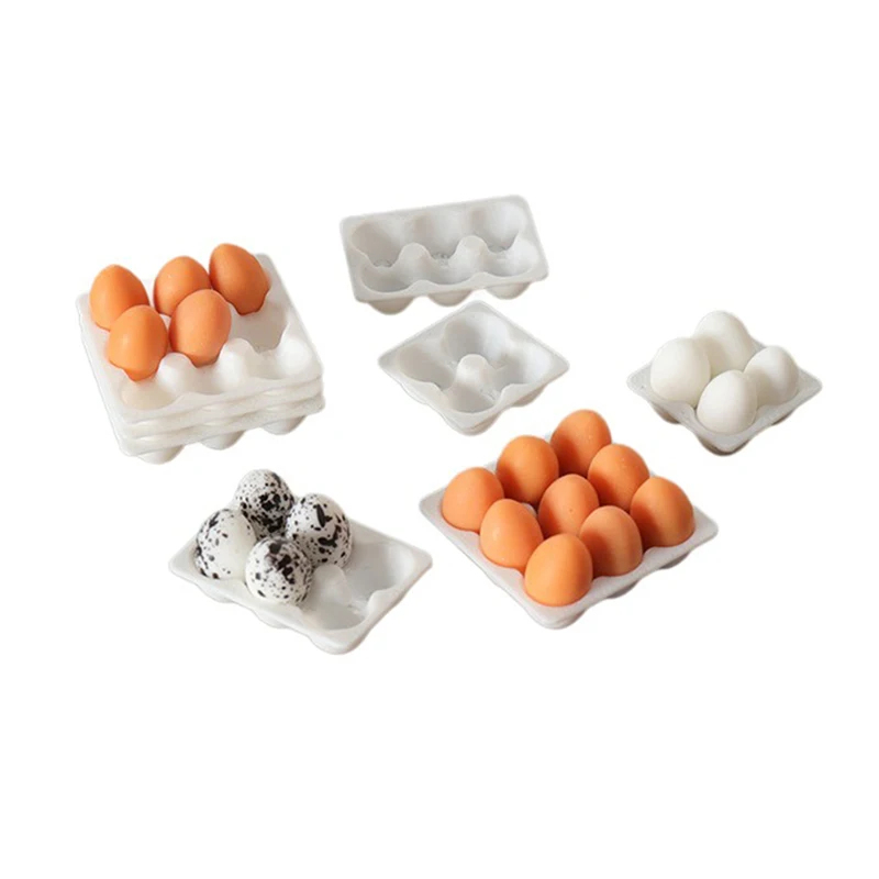 1/12 Dollhouse Miniature Egg Tray Egg Box Model Dollhouse Kitchen Eggs Food Decoration Dolls House Life Scene Decor Accessories
