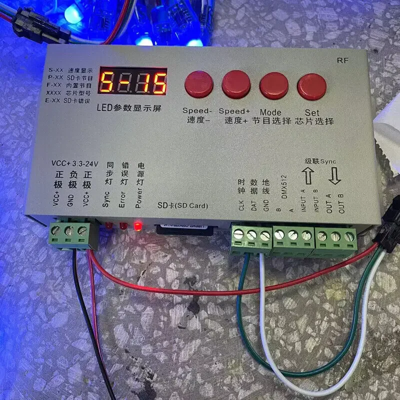 K1000S T500 DC5-24V RGB LED Programmable Pixel Controller For WS2811 WS2812B LED Light Strip