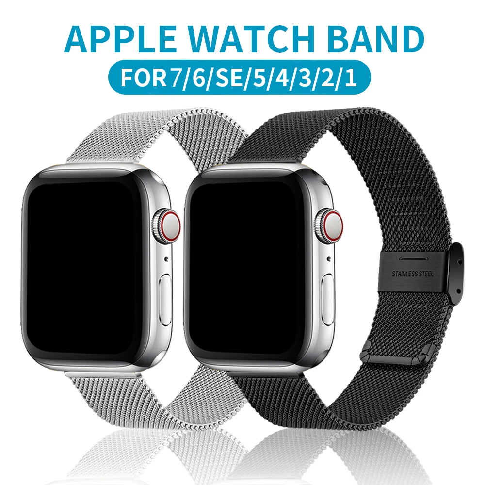 

Milanese Loop Bracelet for Apple Watch Series 7 6 44mm Band for Apple Watch Strap for iWatch se 5 4 3 2 Band 38mm 40mm 42mm 45mm