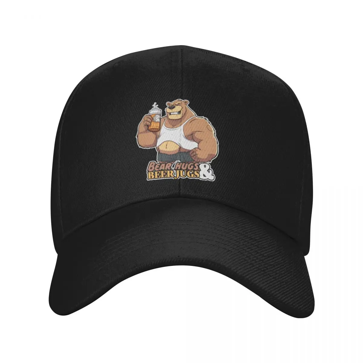 

Bear hugs and beer jugs Gay Bear Baseball Cap Snap Back Hat Christmas Hat Mountaineering Ladies Men's
