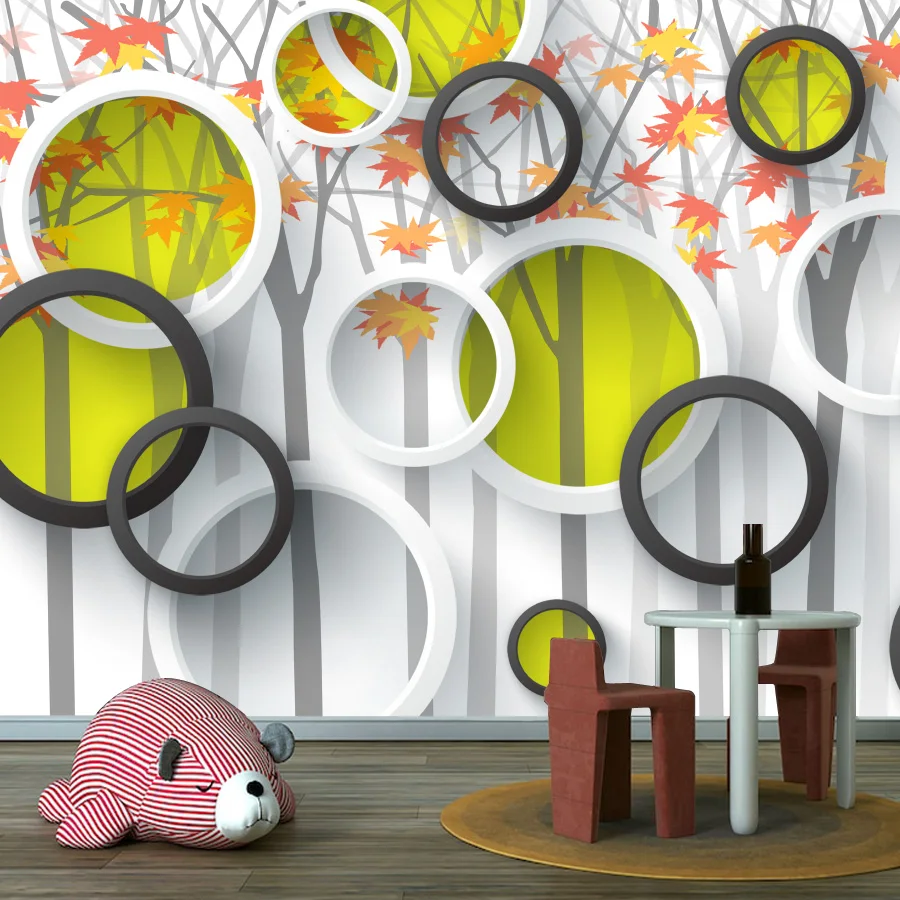 Personalizado casca e vara papel de parede para sala estar decoração casa painel renovação outono folha círculo moderno sofá tv murais