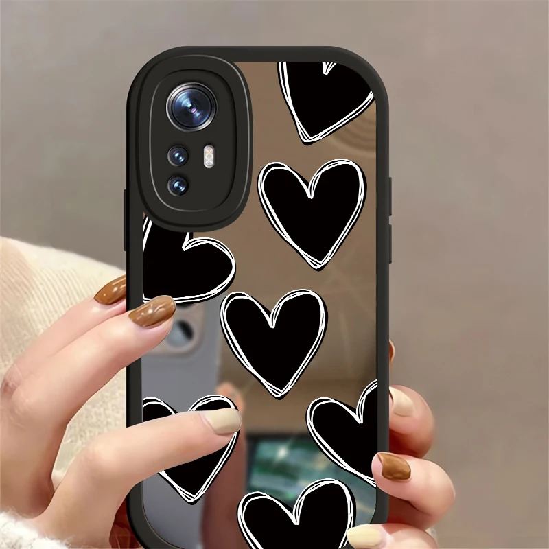 For Xiaomi Mi 12S 12X 12 Lite 12 Pro Glossy Love Heart Mirror Phone Case For Xiaomi Mi 10T 11 Lite 5G NE Soft Silicone Cover