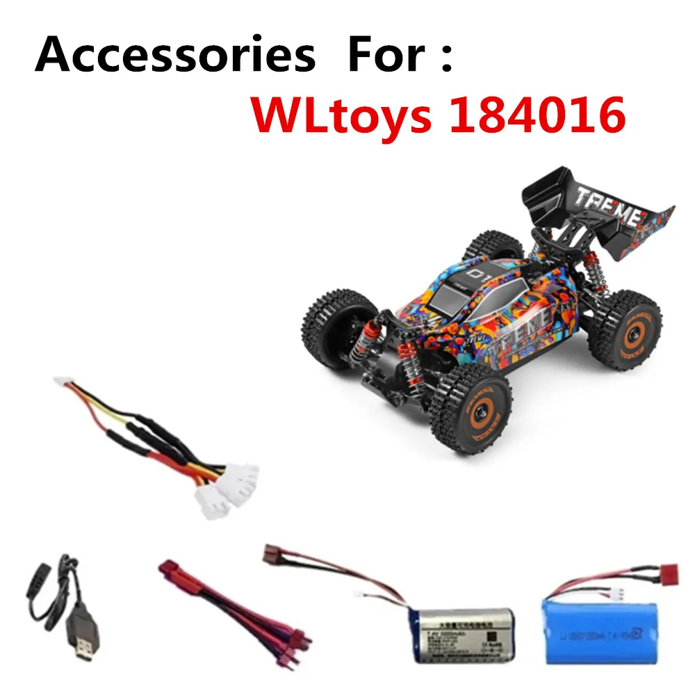 

Аксессуары для аккумуляторов WLtoys 184016, 7,4 В, 1500 мА · ч, 3000 мА · ч/Т-разъем/кабель 3 в 1, подходит для: 184016 машинок на радиоуправлении