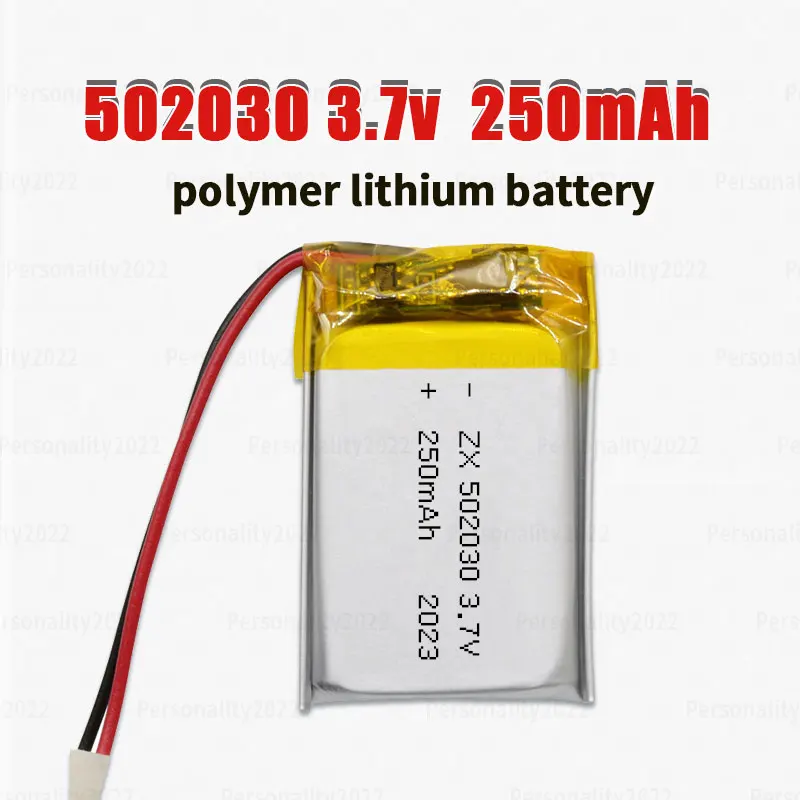 

502030 Lipo Battery 3.7V 250mAh Polymer Rechargeable Batteries Ph2.0 for Bluetooth Headset Singing Machine Car Recorder Toys