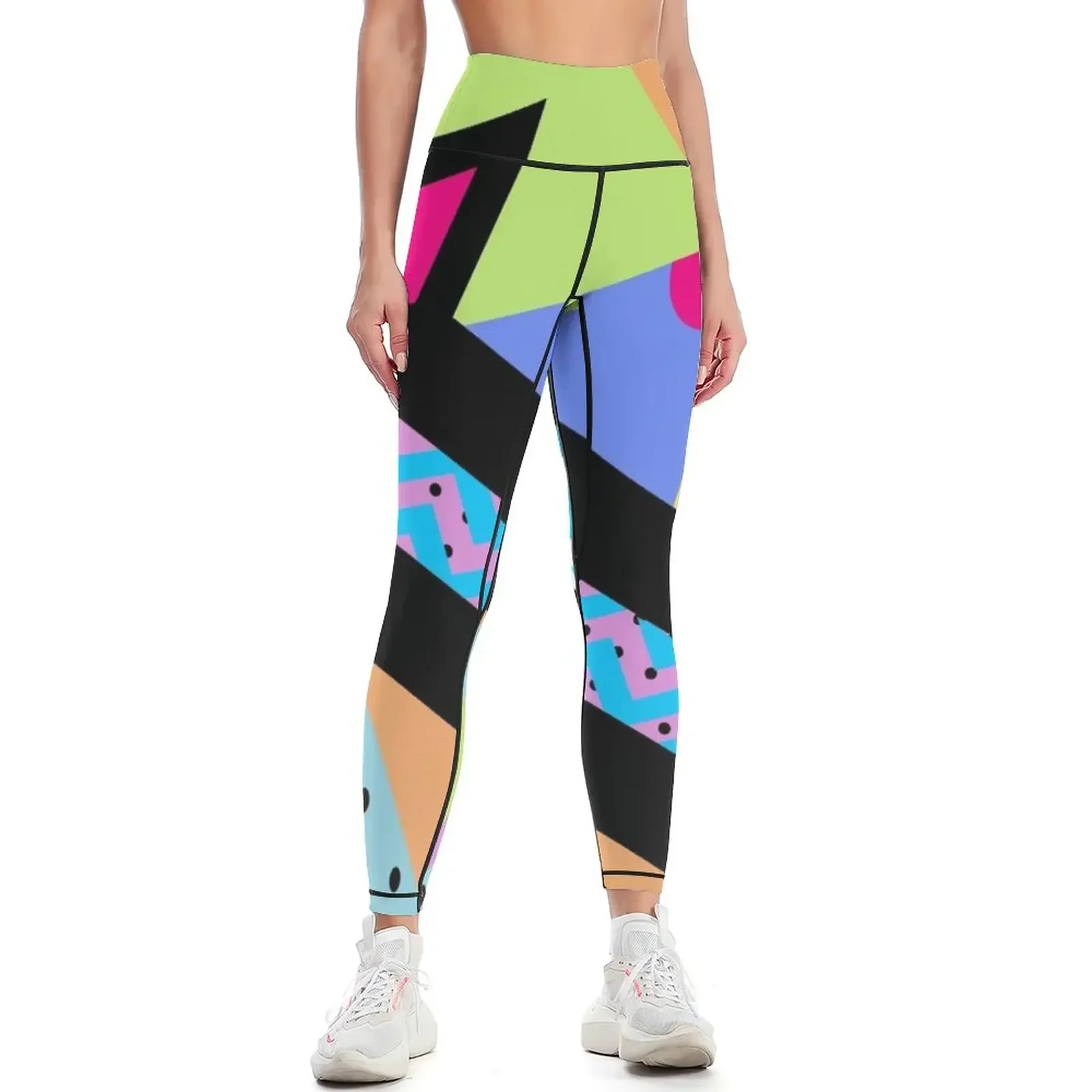 

80s Memphis Design Pattern Leggings Women's sports pants Women's pants Women's sportswear Tight fitting woman Womens Leggings