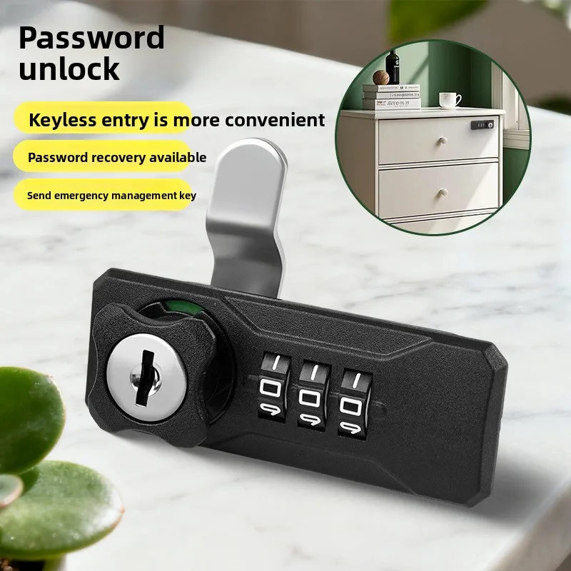 Drawer Mechanical Password Triple Lock, Keyless, Handle Free, Locker, Storage Cabinet, Door Lock, Tongue Lock