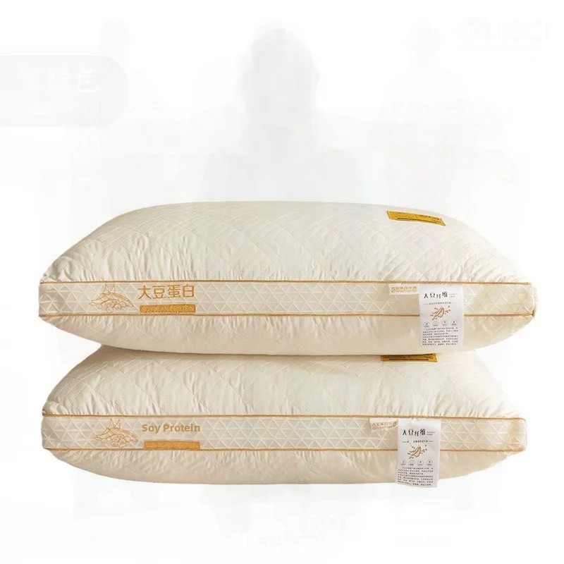 

Fiber Feather Silk Cotton Pillow Core for Home Use Single Neck Support 3D Design Hotel Quality Polyester Fiber Fill White
