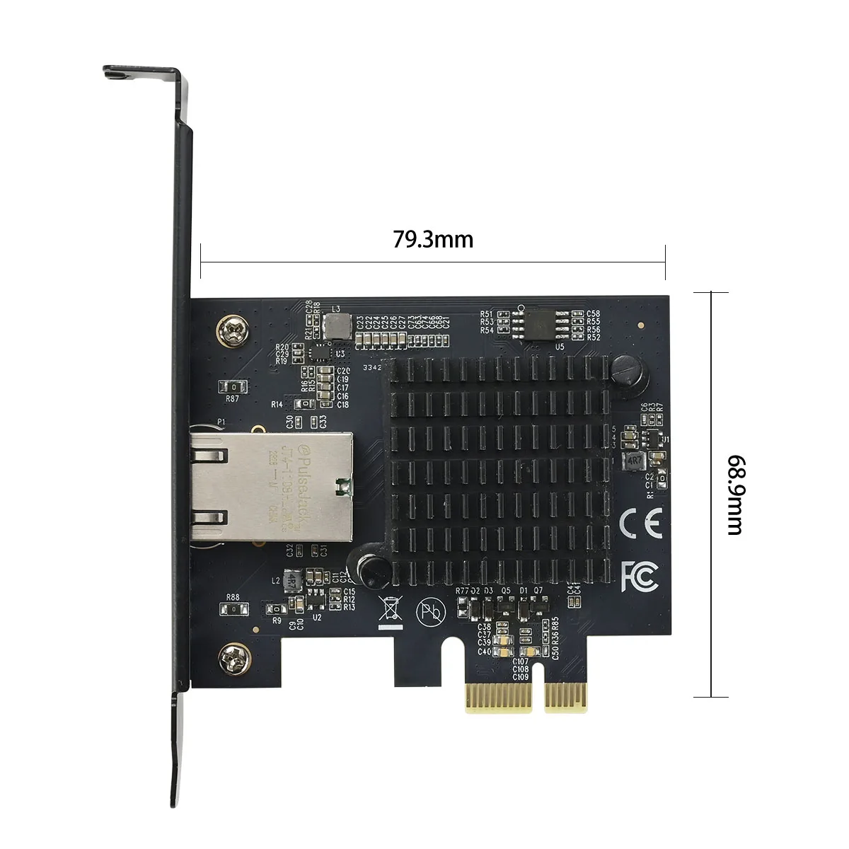 PCIe x1 to 10Gbps Single Port RJ45 Network Card AQC113 1G/2.5G/5G/10Gbps Support PXE Wired LAN Win10/11 Desktop