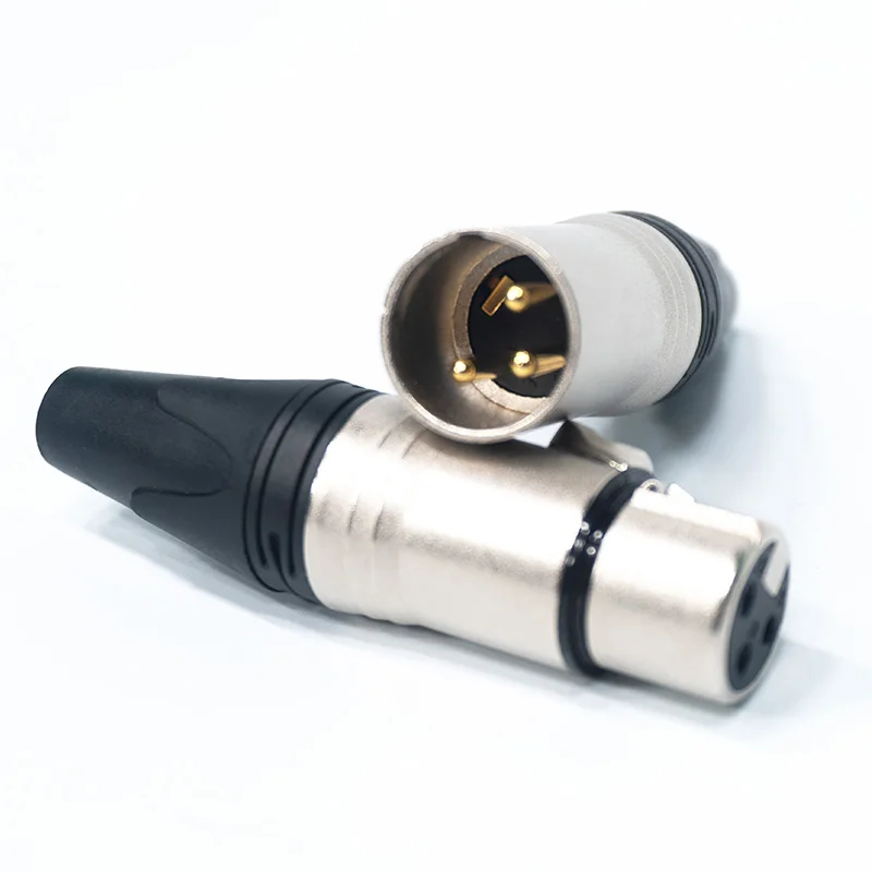 3/5 Pin XLR Male and Female Connector XLR Audio Sockett Jack Microphone Connector Metal Housing Copper Contacts Mic Cable Plug