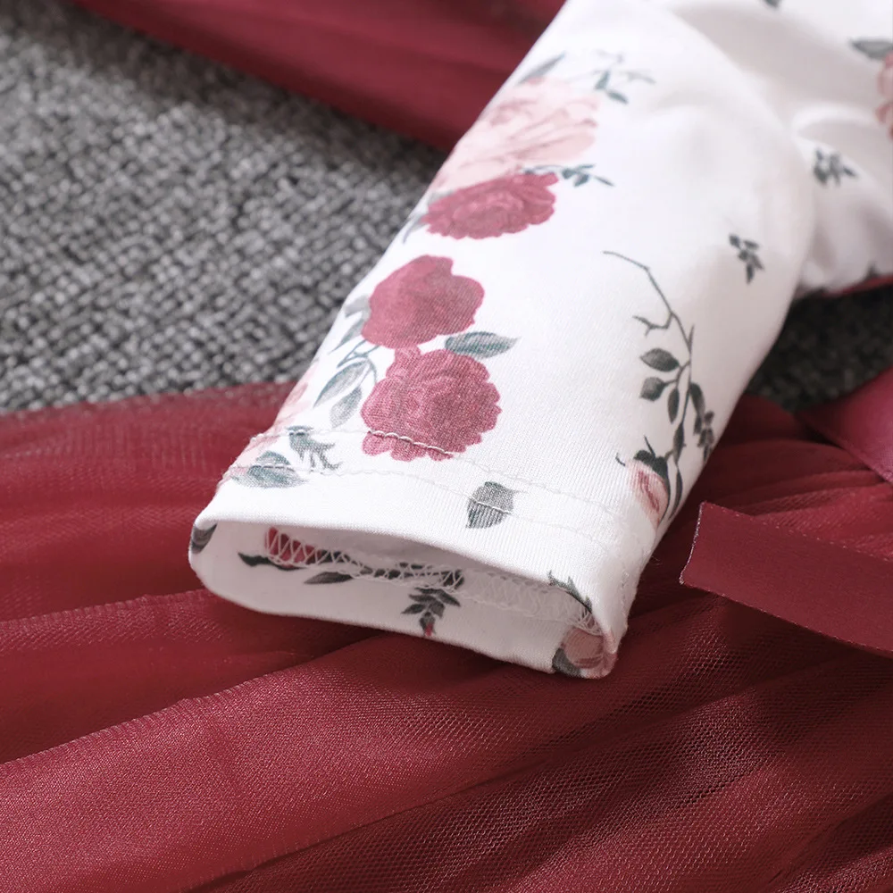 2025 Kids Girls' Winter Christmas Mesh Dresses Long Sleeve Clothes For Children Girls Toddler Outfits For  2 3 4 5 6 7 Years