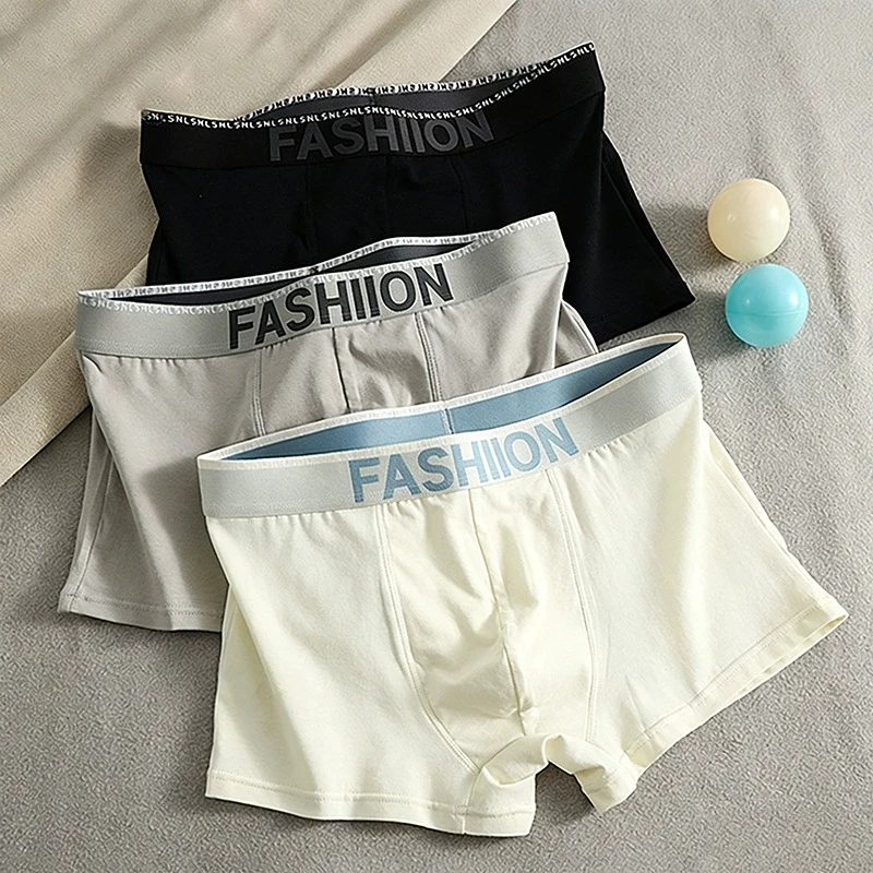 1/3Pcs Comfortable Men’s Underwear – 100% Cotton Trunks, Stretchy & Odor-Resistant, Perfect for Daily Wear & Active Lifestyles