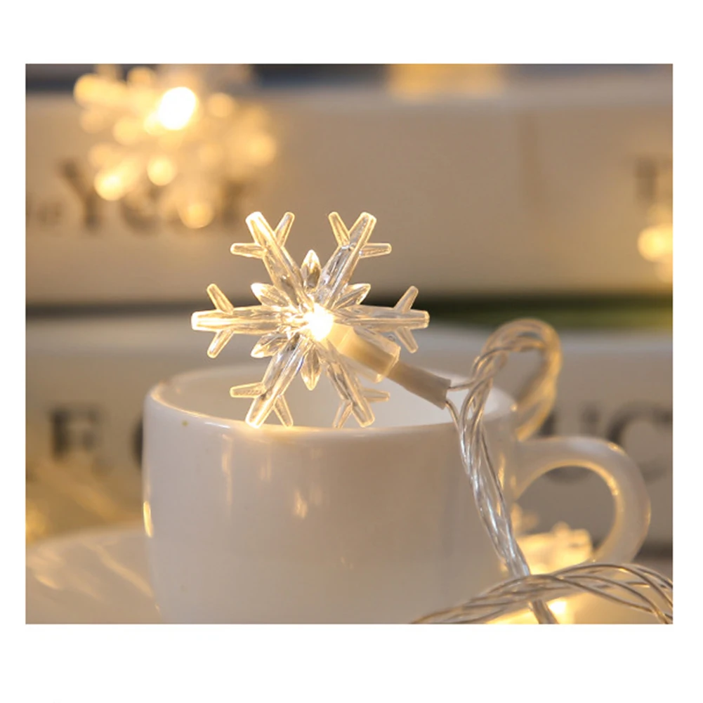 Snowflake Star LED Fairy String Christmas Lights, guirlanda, bateria, usb, ao ar livre, árvore, feriado, decoração de ano novo, 2 m, 5m, 2024