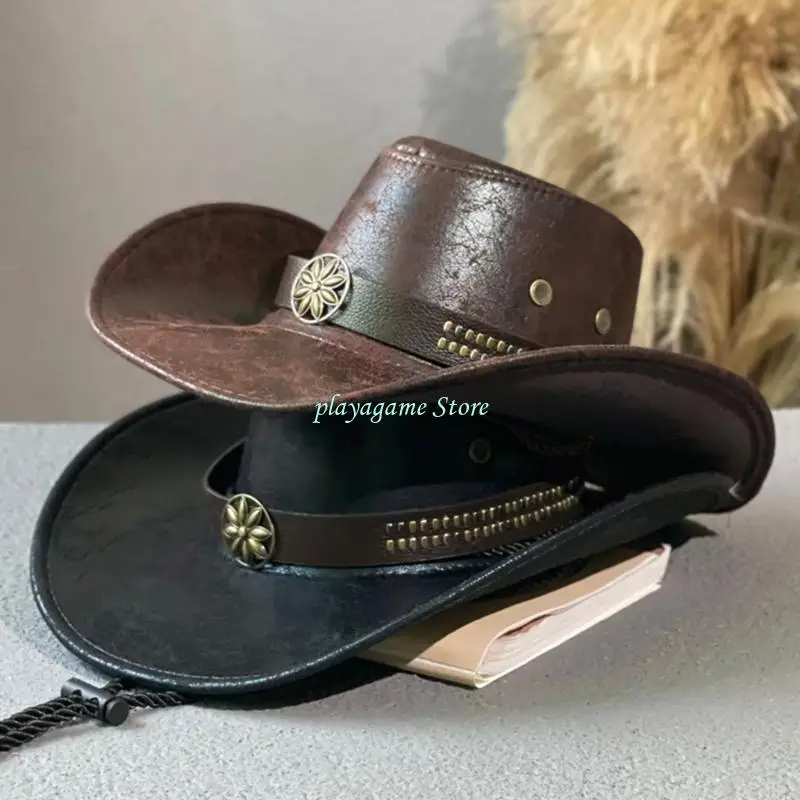 Y88A Западная ковбойская шляпа с регулируемыми заклепками, костюм для девочек-подростков