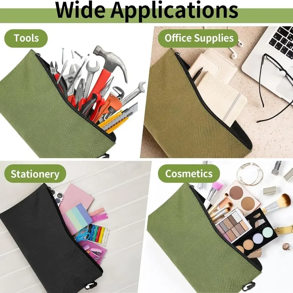 with Carabiner Tool Zipper Pouch Multi-Function Waterproof Tools Organizer Wide Open Design Oxford Fabric