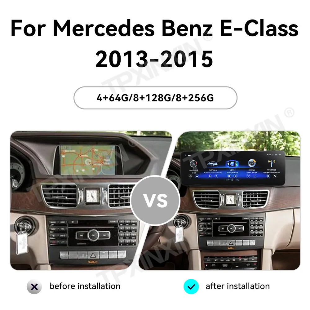 

14.9-дюймовая автомобильная магнитола с Android Auto для Mercedes Benz E-Class W212 C207 A207 2013~2015, GPS-навигация, мультимедийная система для автомобиля