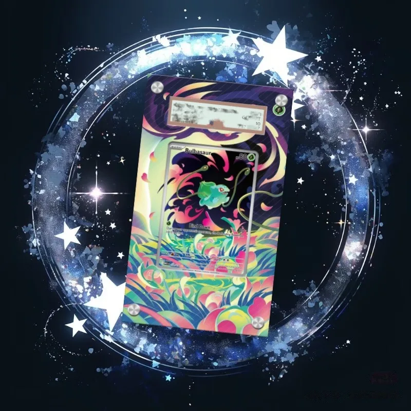 Art Display for Pokemon Bulbasaur Card PTCG Keychain Anime Game Collectibles Anime Merchandise Acrylic Protective CaseToys Gift