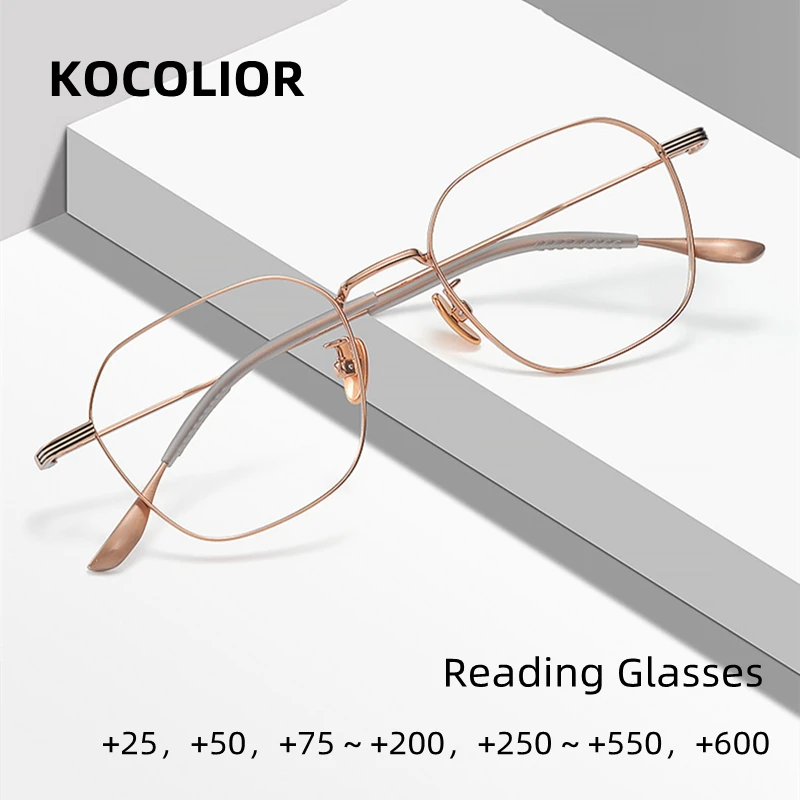 Titanium Glasses Frame Ultra-light Retro Women's Glasses Frame Square Anti-slip Optical Prescription Reading Glasses Presbyopic