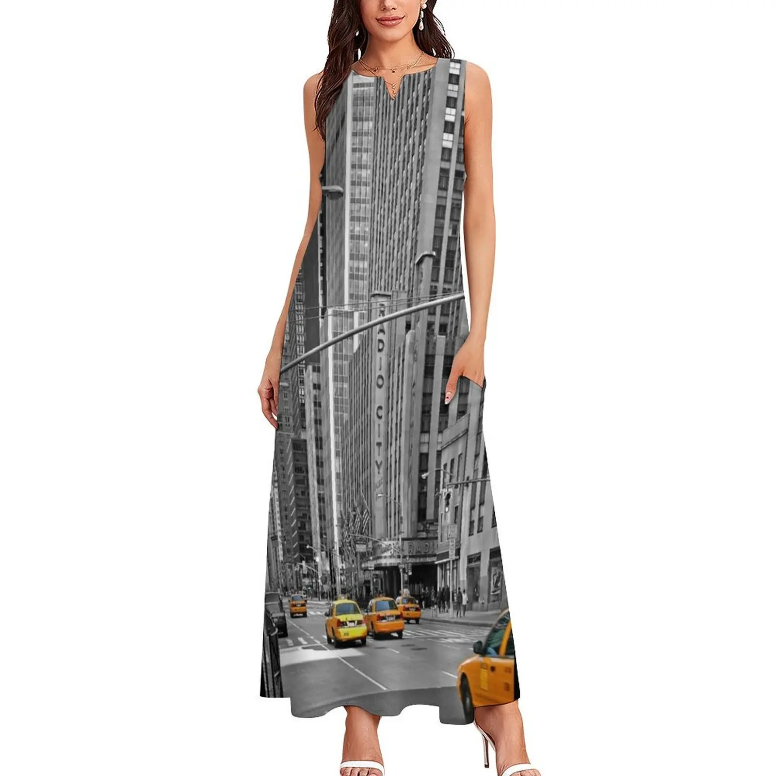 NYC Yellow Cabs Radio City Music Hall Long Dress elegant women's dresses sale dresses women summer 2025 Dress