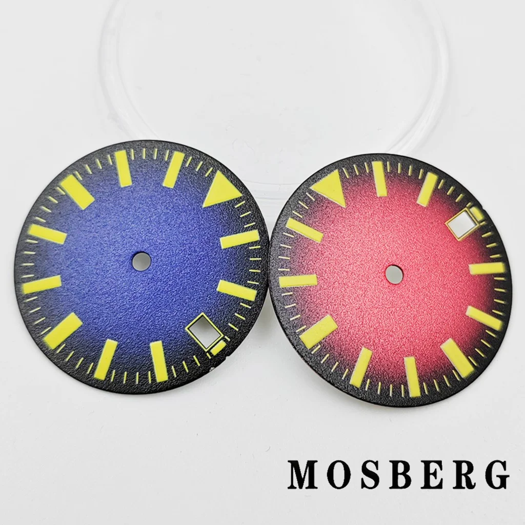 قرص ساعة 28.5 ملم لـ NH35 NH35A مع نافذة التاريخ وجوه ساعة مضيئة تناسب الساعة 3.0 3.8 حركة أوتوماتيكية