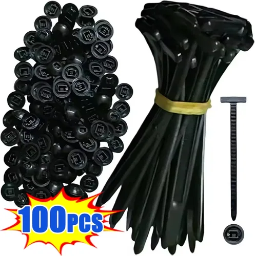 Bridas universales de nailon para coche, hebilla de lazo con cremallera, bridas de alambre de plástico autoblocantes, Clips de sujeción fijos para coche, 10/20/50/100 Uds.