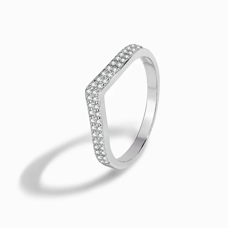 New 925 Sterling Silver Girls Ring Inlaid with Zircon Simple Fresh Style for Daily Wear Party with Friends or as a Gift