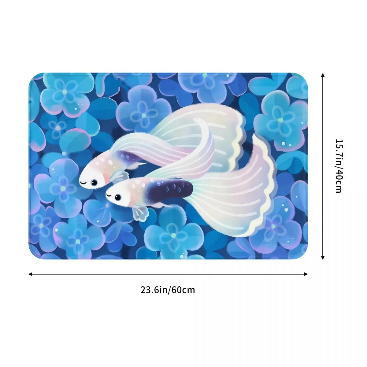 White Tuxedo Guppy Non-Slip Carpet Doormat Living Room Bathroom Mat Welcome Home Rug