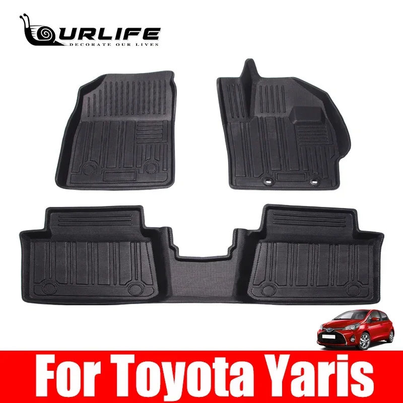 For Toyota Yaris XP130 MK3 Vitz 2012 2015 2016 2017 2018 2019 Custom Car TPE Mat Waterproof Car Floor mats carpet Accessories