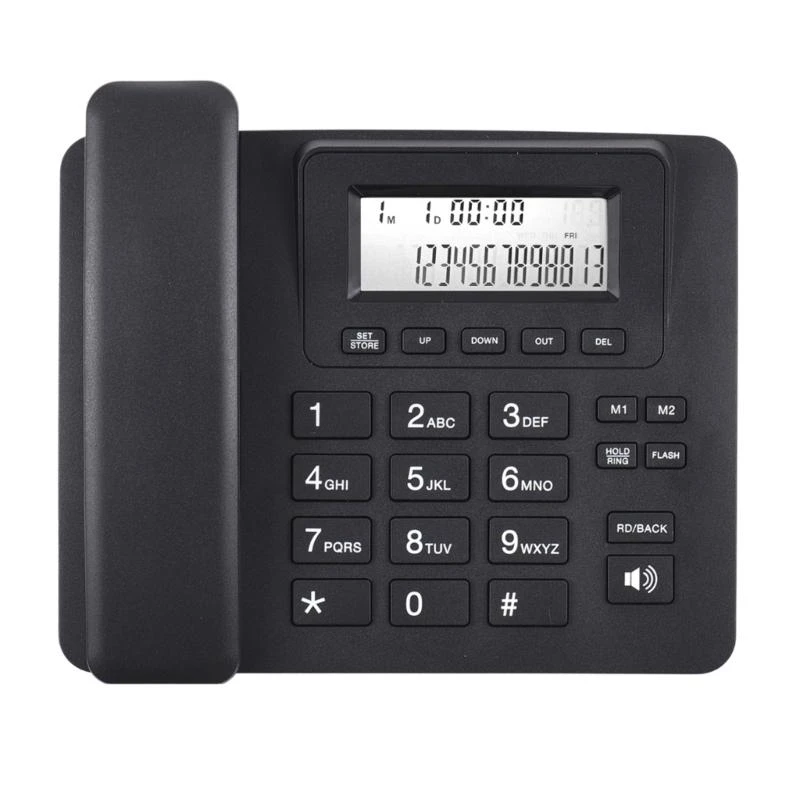 A52B Corded Telephone Desktop House Phone Seniors Caller Big Button Integrated