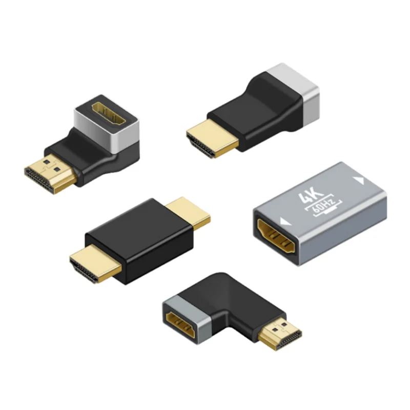 HDMI-Compatible Adapter 90 270 Degree Right Angle Male to Male Female Converter 4K HD Connector for HDTV PS4 Lptop TV Box HDMI