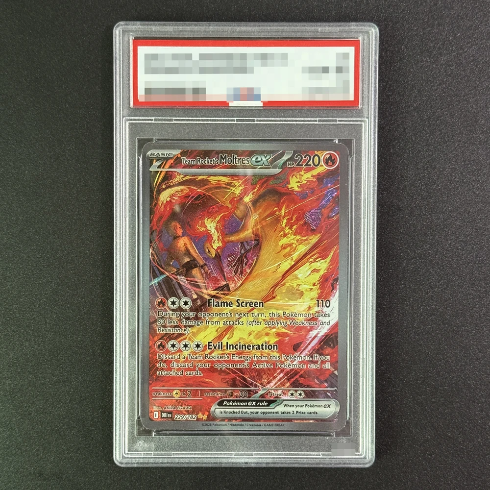 

Diy P.M. SV10 Rocket Moltres Ex Special Art Rare Rating Collection Cards Self Made Copy Graded Cards Anime Card Gift