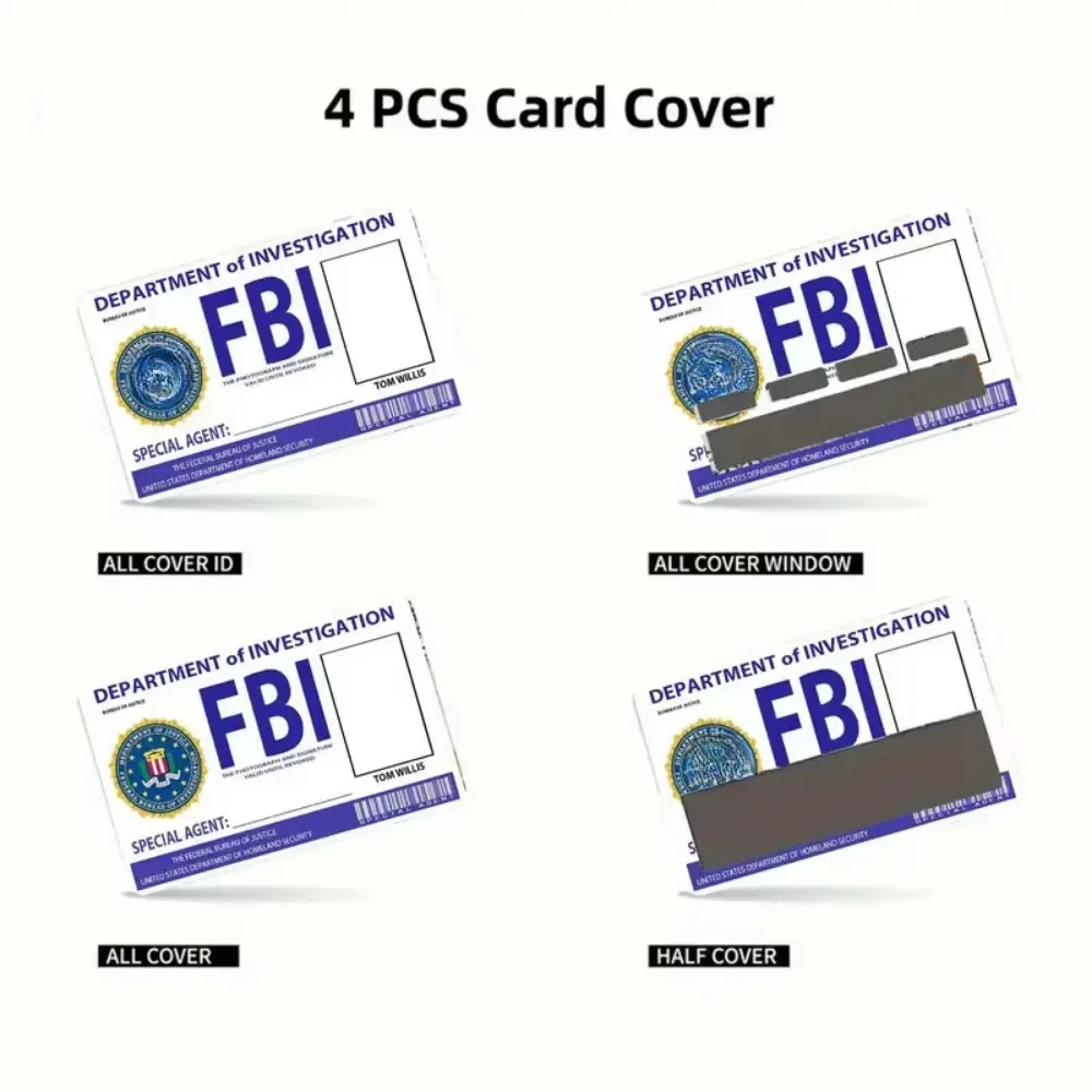 Medaglia del Bureau of Investigation dell'FBI Logo Anmie Pellicola adesiva in PVC Copertura della pelle per la decorazione della carta di credito Decalcomanie della carta dell'autobus della metropolitana del salario