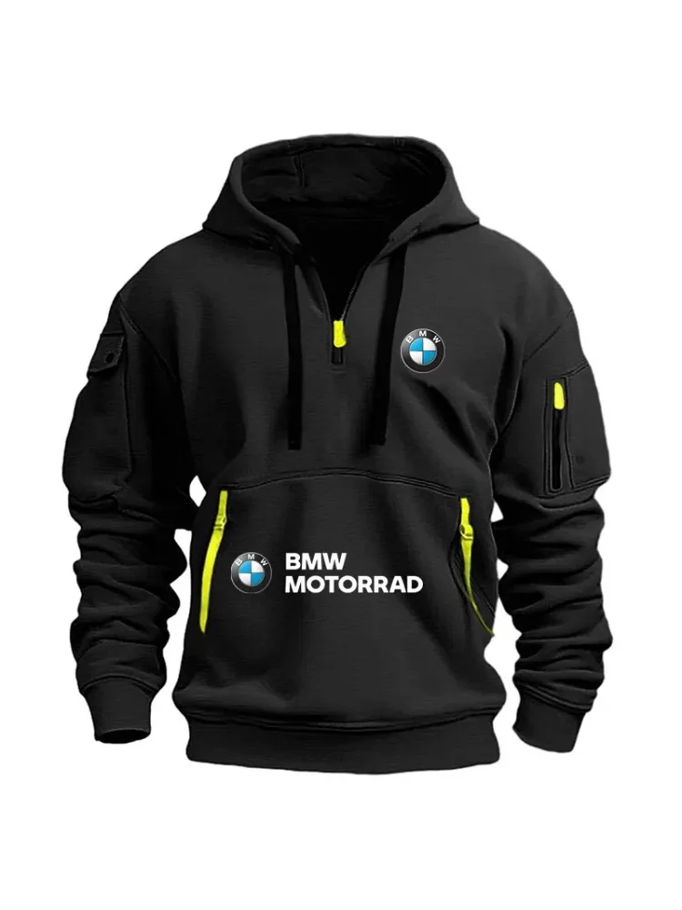 AliExpress BMW brand logo motorcycle race team clothing; men's casual zipper hoodie; spring and autumn cycling hoodie; 2025 new mens;