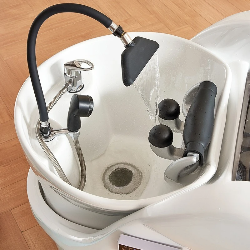 Adjustable Electric Intelligent Massage Shampoo Bed Barber Shop Thai Flat Lying Hair Salon Automatic Head Treatment Bed