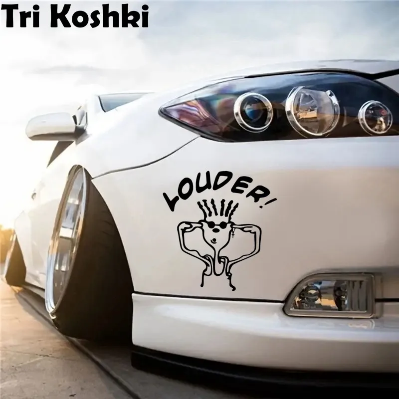 Tri Koshki KT102 Louder Music Funny Car Sticker Vinyl Decals Reflective Sticker on Car Motorcycle Truck Bumper Van