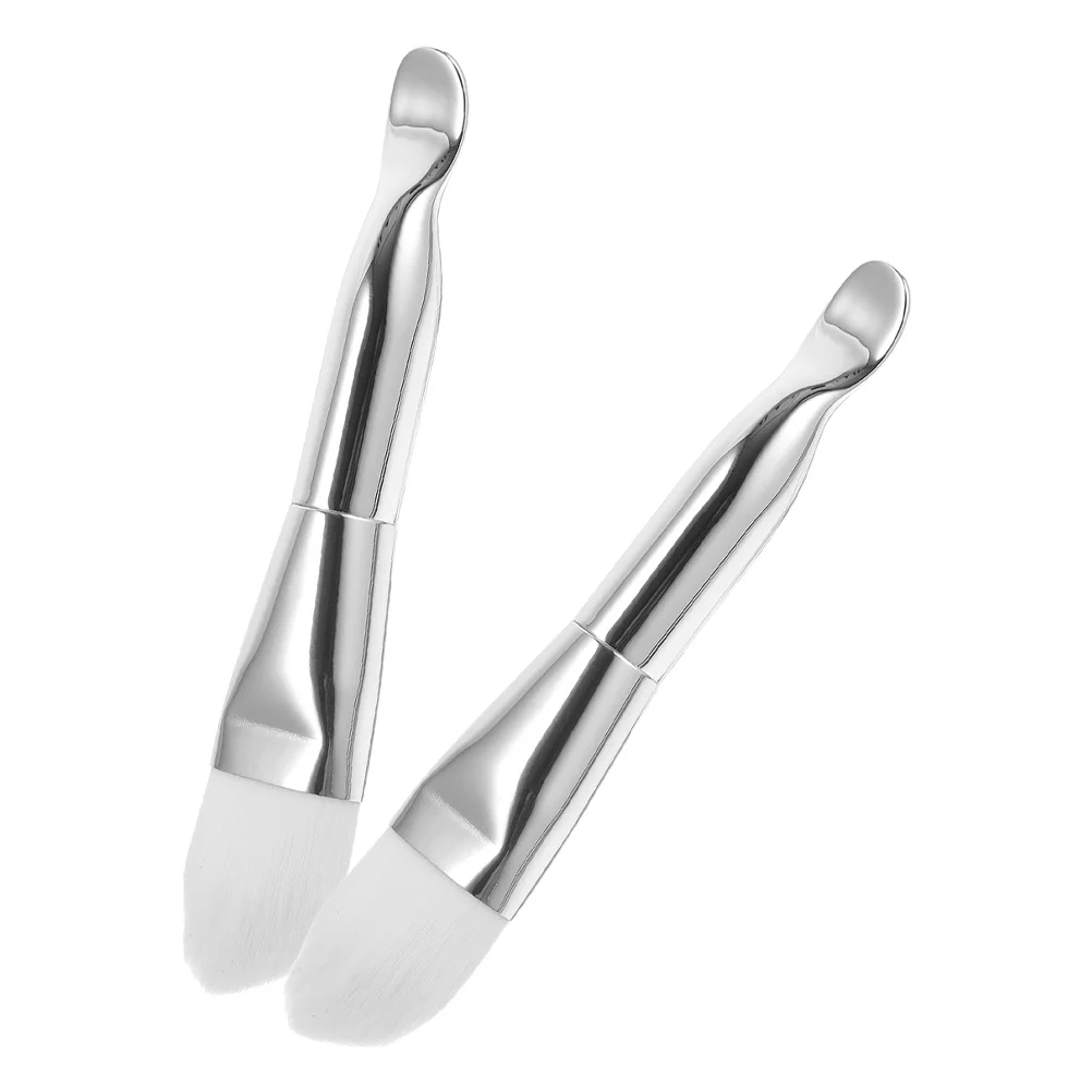 Aplicador de cepillo para máscara Facial, cuchara de doble cara, herramienta de aplicación de máscara de barro de arcilla, Facial de salón portátil ligero, 2 uds.