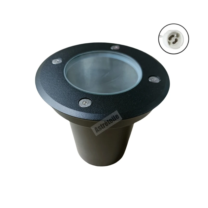GU10 Underground Light Black MR16 Buried Light Waterproof Garden Floor Lamp Landscape Lighting Outdoor MR16 GU10 Bulb Holder