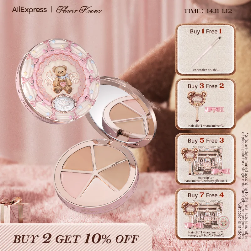 

[NEW]Flower Knows The Sweetie Bear Collection 4-Color Concealer Palette